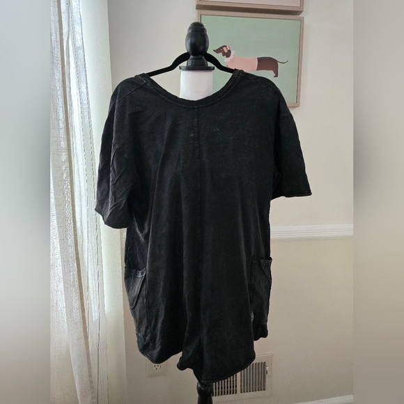 NWOT Free People Hot Shot Tee Romper Washed Black - Picture 12 of 14